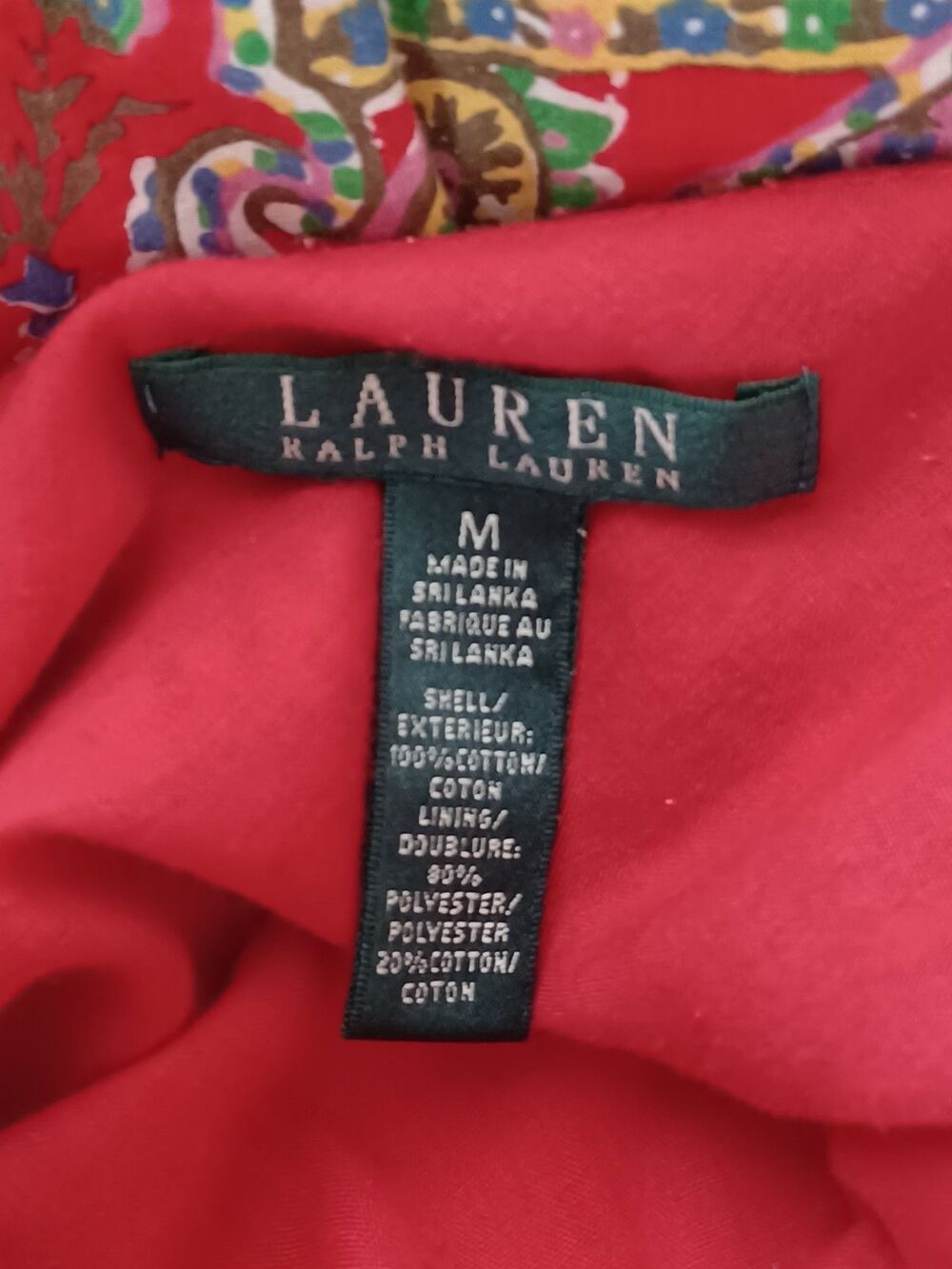 Lauren Ralph Lauren Maxi Skirt Medium Paisley Tiered Festival Boho Lined Western - Picture 4 of 6